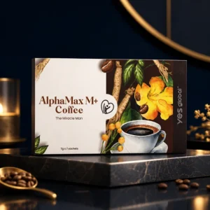 AlphaMax M+ Coffee men's wellness coffee sachets box
